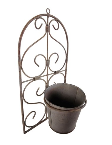 Jardinière murale en métal de style rustique avec porte-pot mural pour jardin, terrasse, balcon, décoration de la maison