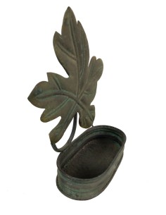 Macetero porta tiesto mural de metal con decoración hoja para planta, decoración jardín para el hogar estilo rústico 2