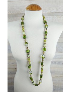 Collar Africà de comptes de pedres naturals i vidre artesanal 2