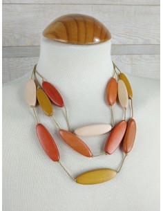 Collar de comptes fusta llargues de tons terra regal dona 2