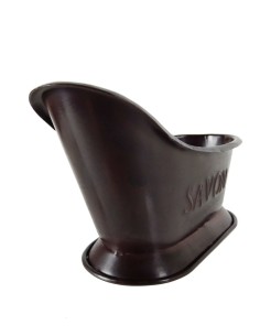 Jabonera, dispensador para pastilla de jabón de estilo retro en color marrón con base, decoración baño 2