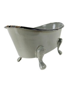 Jabonera de metal, dispensador para pastilla de jabón de estilo retro en color gris, decoración baño 2