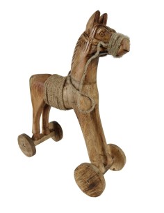 Caballito de madera para decoración hogar de estilo nórdico, figura decorativa artesanal 2