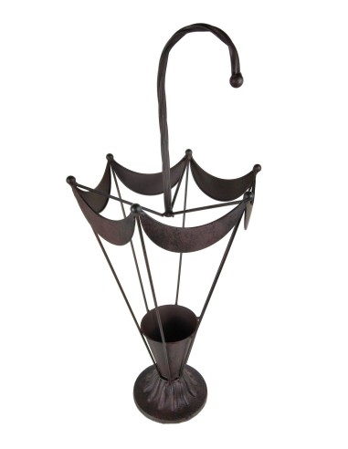 Paraigüer metàl·lic color negre amb forma de paraigües, decoració vintage, moble auxiliar rebedor