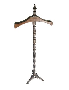 Perchero galán de noche de madera y hierro para habitación del hogar  y vestidor estilo vintage colgador de pie