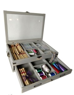 Grand kit de couture en bois pour la scène de la bobine de style vintage 2