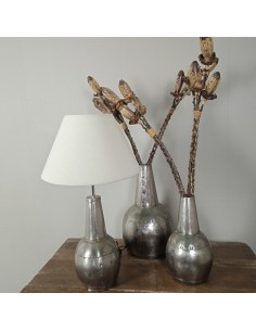 Lámpara de sobremesa metal color estaño decoración estilo nórdico 2