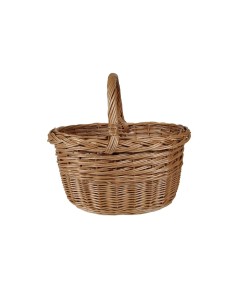 Cistella de Vímet Ovalada amb nansa, contenidor emmagatzematge, cistella per a bolets i pícnic. 2