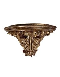 Ménsula Grande de Resina Dorada con Pátina para Colgar en Pared Decoración Exposición de Figuras. 2