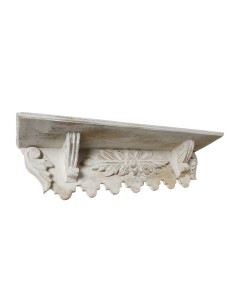 Long corbeau en bois avec sculpture manuelle et décoration de maison au fini mariné blanc vieilli 2