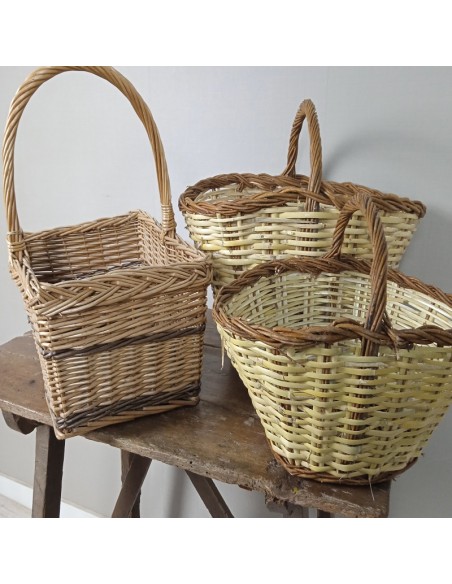 Cistella gran vímet rectangular per bolets pícnic emmagatzematge llar