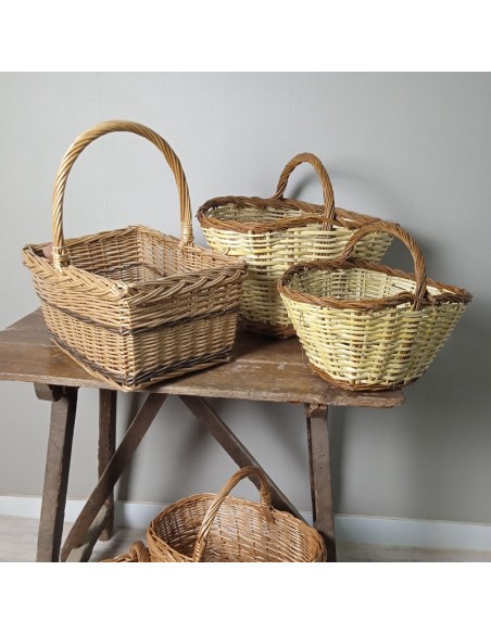 Grand panier en osier rectangulaire pour la maison de stockage de pique-nique aux champignons
