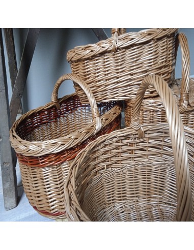 Grand panier en osier rectangulaire pour la maison de stockage de pique-nique aux champignons