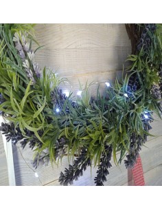 Couronne de Noël fleur de lavande pour porte de maison Guirlande artificielle suspendue décorations de Noël pour la maison 2