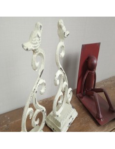 Joc 2 recolza llibres ferro fos acabat decapat. Mesures: 23x11x7 cm. 2