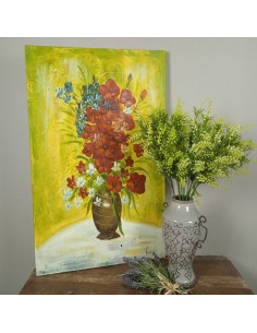 Quadre pintat a l'oli amb motius florals 2