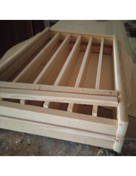 Porta dedales de madera 102 unidades color nogal vitrina expositor para pared decoración hogar.