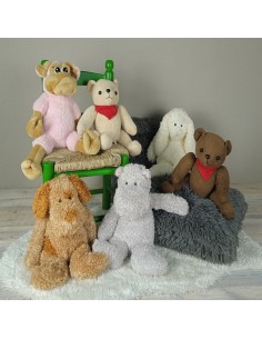 Muñeco de peluche, liebre color blanco, pelo arrizado y suave regalo para niños 2