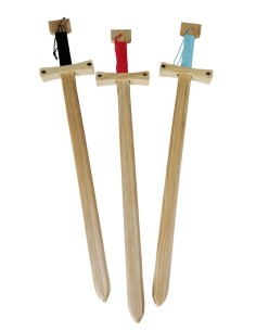 Épée en bois avec poignée, complément pour jeux et costumes pour garçons et filles.