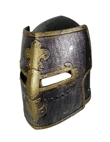 Casc de Cavaller Medieval amb visera de PVC rígid Complement per a Jocs Disfresses per a nens i nenes.