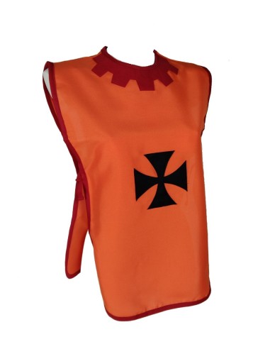 Plastron de harnais de vêtements orange médiéval avec complément d'insignes pour les costumes de jeux pour enfants