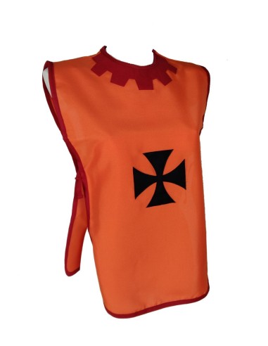 Plastron de harnais de vêtements orange médiéval avec complément d'insignes pour les costumes de jeux pour enfants