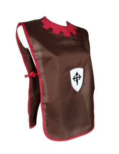 Peto Arnés Medieval de Ropa Color Marrón con insignia Complemento para Juegos Disfraces para niño@s