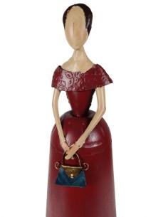Figura Decorativa de Metal para el Hogar con Forma de Señora Traje Largo Diseño Minimalista. 2