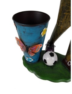 Niño con Gorra y Pelota con Macetero, Figura Decorativa para Jardín, Balcón o Terraza, decoración Hogar. 2