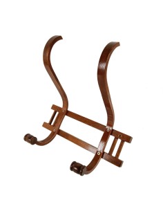 Cintre mural deux crochets en bois massif couleur miel décoration de maison vintage.