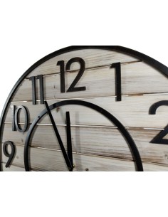 Reloj de Pared Redondo Metálico y Madera Maciza con Números muy Grandes muy Decorativo estilo Vintage 2