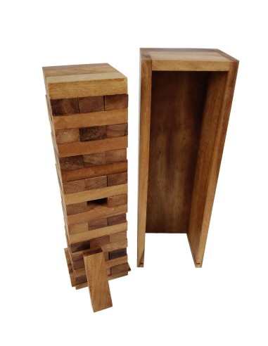 Joc de taula Jenga de fusta d'alta qualitat i estoig de transport