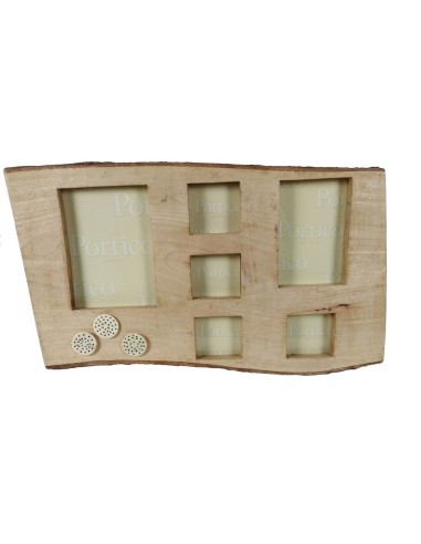 Cadre mural pour six photos en bois massif, support de portrait de style vintage