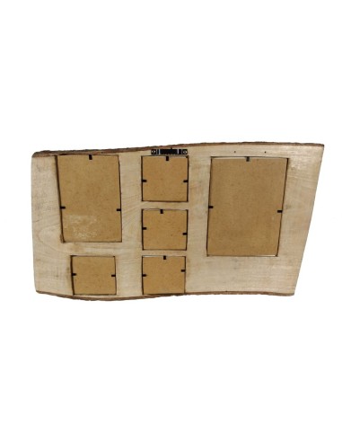 Cadre mural pour six photos en bois massif, support de portrait de style vintage