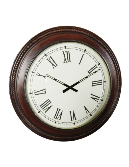 Reloj pared grande de madera maciza con forma redonda, decoración clásica hogar