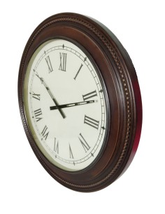 Rellotge paret gran de fusta massissa amb forma rodona, decoració clàssica llar 2