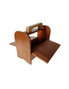 Caja Limpia Calzado de Madera Maciza teñida y de Amplio Acceso para Utensilios y Mantenimiento de Zapatos. 2