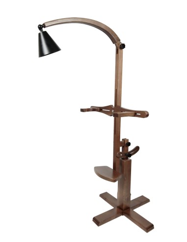 Support en bois réglable pour le travail de dentelle aux fuseaux avec lumière et pinces porte-canette.