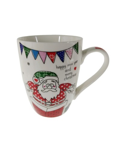 Taza Decorada con Motivos Típicos de Navidad.