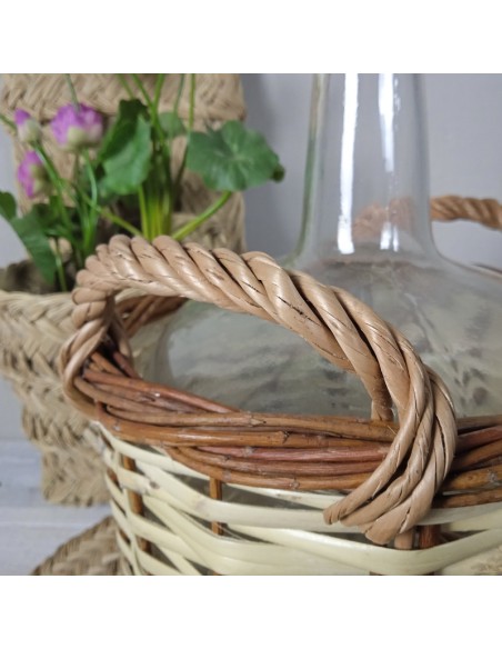 Garrafa Damajuana Artesanal de Caña sin Tapa y Vidrio 8 Litros para Almacenar Vino o Licor