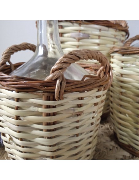 Garrafa Damajuana Artesanal de Caña sin Tapa y Vidrio 8 Litros para Almacenar Vino o Licor