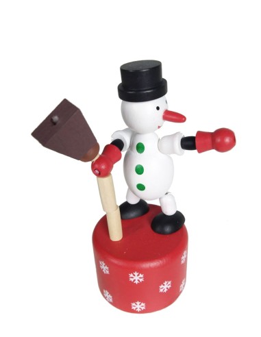 Ninot de Neu Articulat Joguina Tradicional de Fusta per prémer Joc d'habilitat infantil.