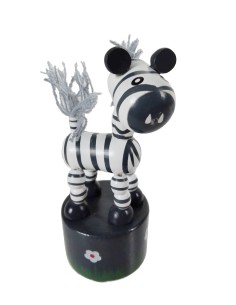 Cebra Articulada de Madera Juguete Tradicional para Apretar Juego de Habilidad Infantil.