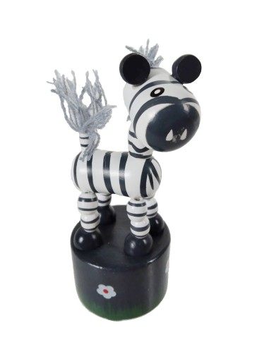 Zebra Articulada de Fusta Joguina Tradicional per prémer Joc d'habilitat infantil.