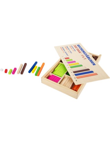 Barritas de Cálculo en Madera Colorida para Aprender Matemáticas Jugando con Estuche para Guardar.