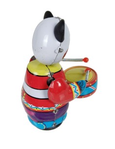 Oso Panda con Tambor Juguete Retro de Metal y Cuerda Juego Clásico y Nostálgico ideal Coleccionista. 2