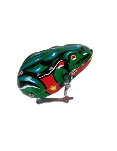 Juguete cuerda coleccionista juguete metal rana saltarina juego nostálgico rana de colección