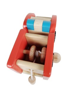 Camión de Bomberos de Madera Natural con Ruedas de Goma y Complementos Juguete Infantil. 2