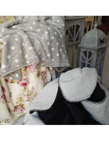 Manta per a Sofà i Llit Reversible de Borreguito dos Colors Marró Fosc i Clar Decoració Llar.