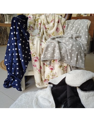 Manta per a Sofà i Llit Reversible de Borreguito dos Colors Marró Fosc i Clar Decoració Llar.